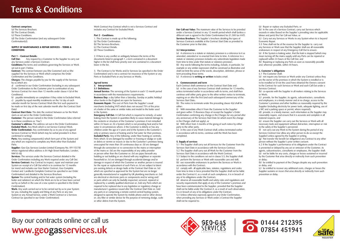 Terms & Conditions (Part 1)